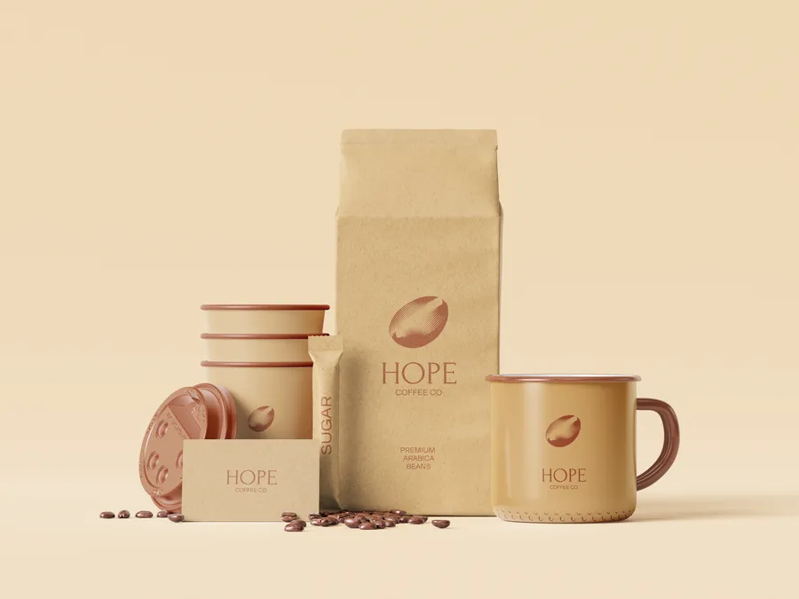 Hope Coffee shopping bag mockup.